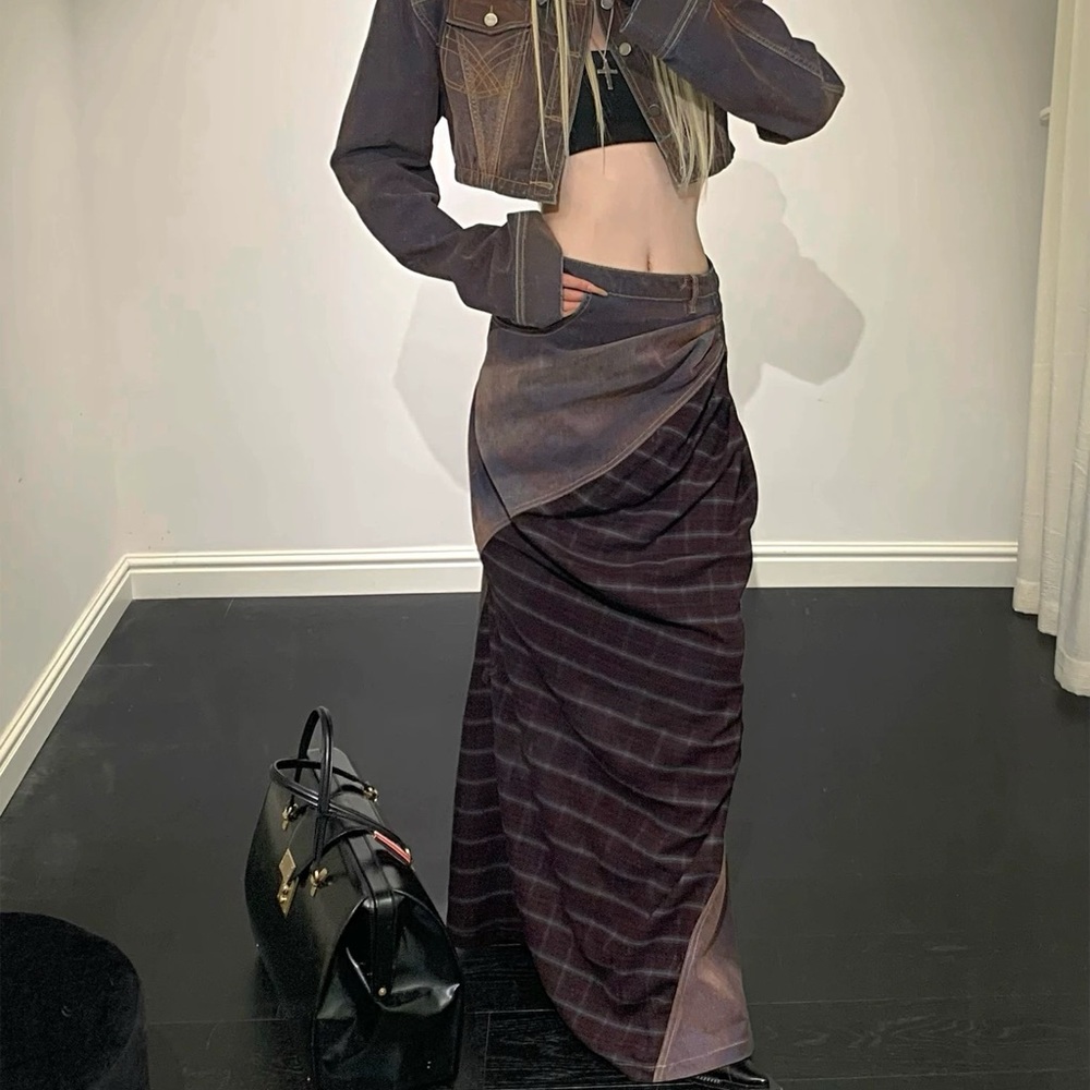 Elegant Brown Maxi Skirt